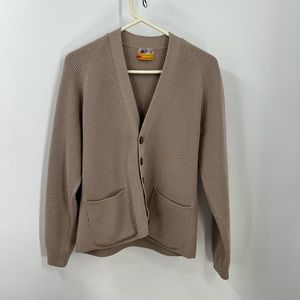 Strickmeister 100% wool vintage, ribbed button front cardigan, 42/M